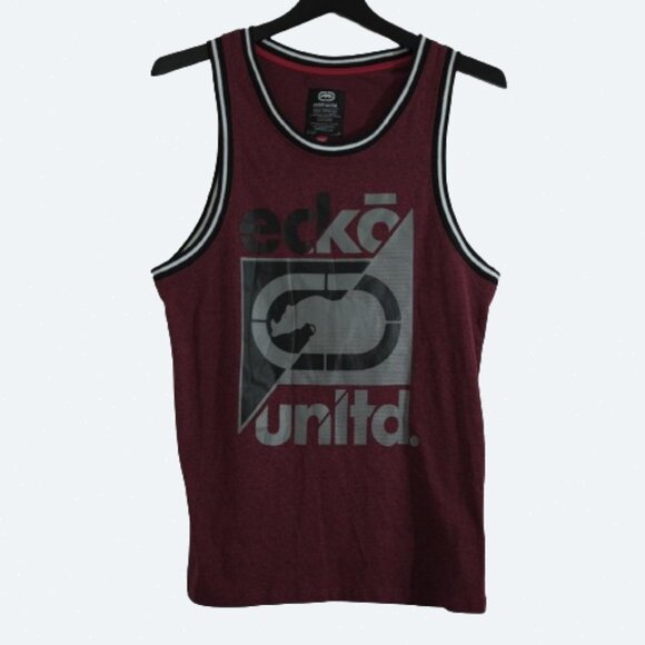 Ecko unltd Graphic Tank top burgundy red  With Black Trim size S - Picture 1 of 6